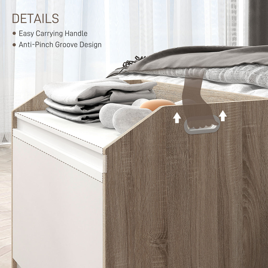 60 X 35.5cm Storage Ottoman Box, With Top Seat - White