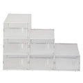 Shoe Storage Boxes 6 Pack Clear Plastic Stackable White