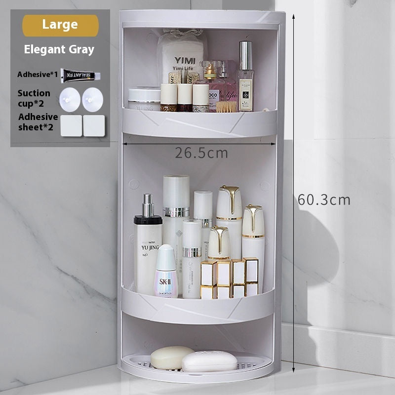 Bathroom Rotatable Storage Rack Wall Mounted, No Drilling Required