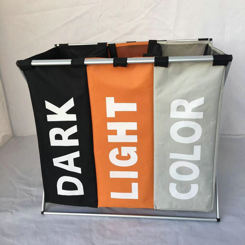 Three-compartment Oxford Cloth Three-color Dirty Laundry Basket