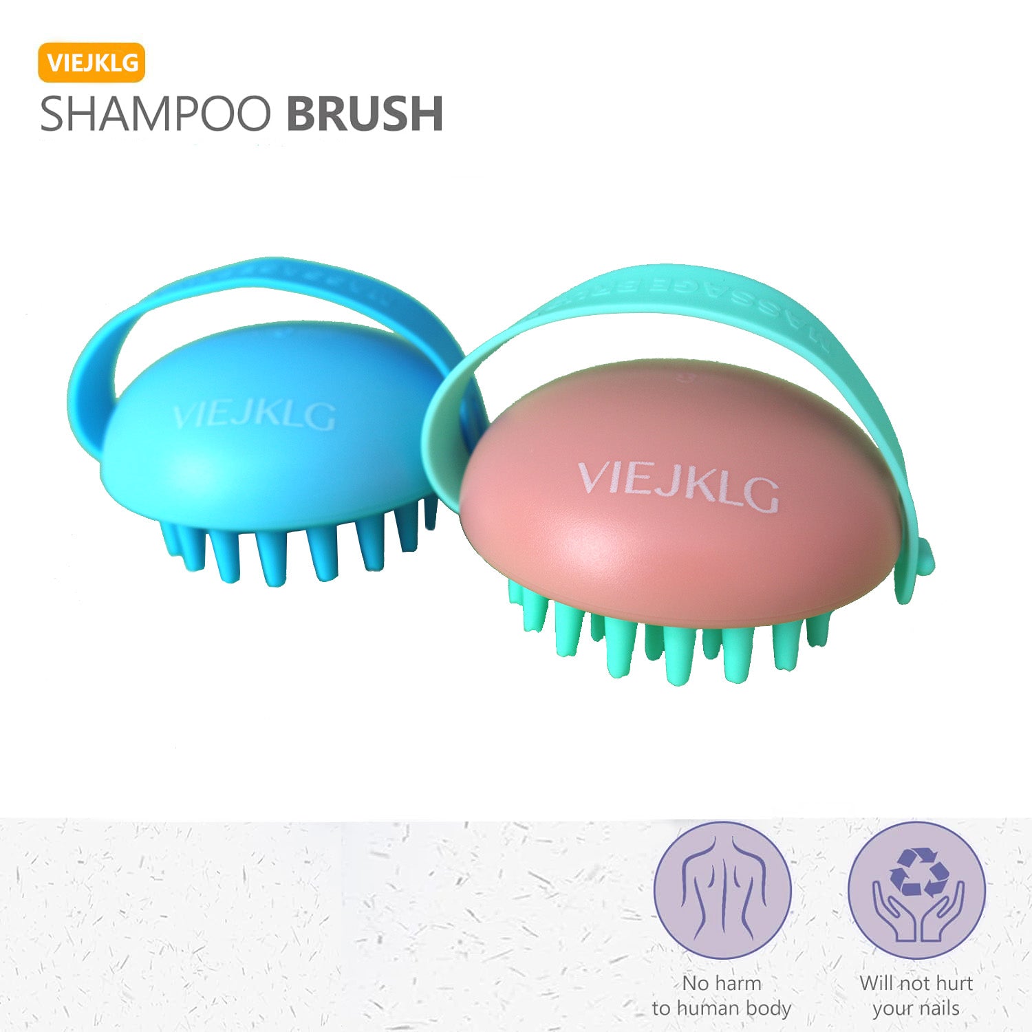 VIEJKLG Detachable Hair Products Comforts Scalp Massager Brush Waterproof Personal Cleaning Bathroom Accessories Shampoo Tool Gift For Boyfriend - Pink