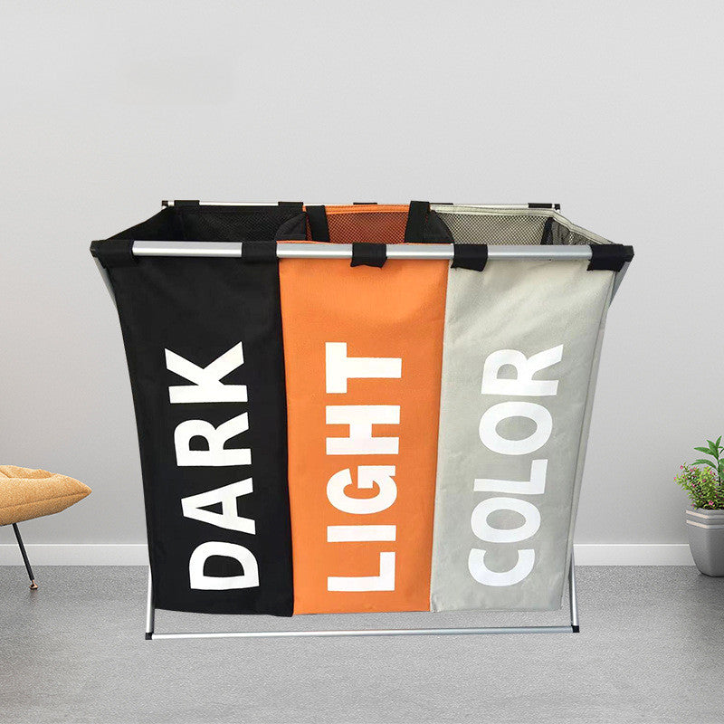 Three-compartment Oxford Cloth Three-color Dirty Laundry Basket