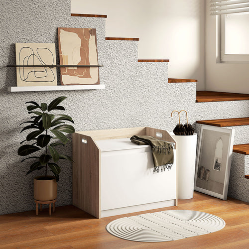 60 X 35.5cm Storage Ottoman Box, With Top Seat - White