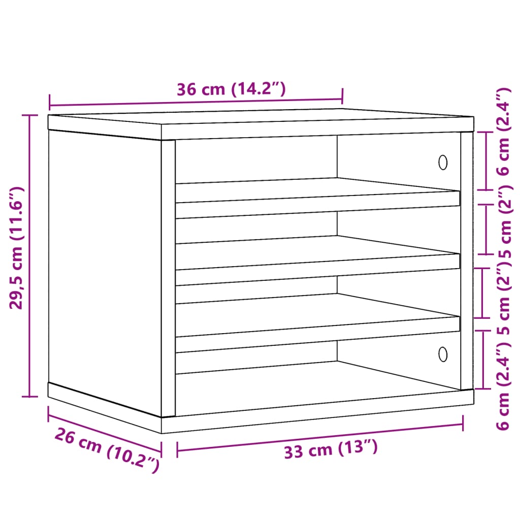 Desk Organizer 36x26x29.5 cm Wood-based material   Desk Organizer Sonoma Oak